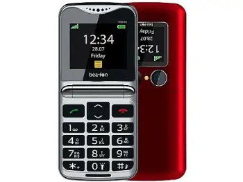 Beafon Fold 10 Silver Line – Big-Button Flip Phone – Kuq/Argjend