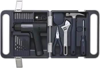Set veglash HOTO QWDZGJ001, 9 pjesë, me kaçavidë brushless 12V, gri