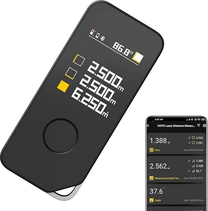 Matës lazer HOTO H-D50, bluetooth, 50m, i zi - 7