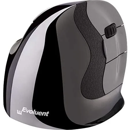 Maus vertikal Evoluent D wireless, 6 butona, small, dorë e djathtë, zi/gri - 1