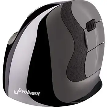 Maus vertikal Evoluent D wireless, 6 butona, small, dorë e djathtë, zi/gri