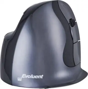 Maus vertikal Evoluent Vertical Mouse D wireless, 6 butona, medium, për dorën e djathtë, zi