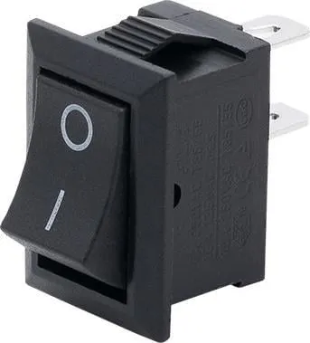 Çelës rocker Volteo Double Pole Micro, 2 pole, i zi - 1