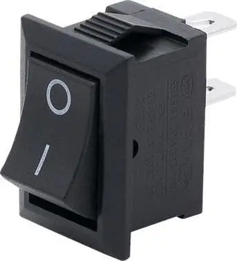 Çelës rocker Volteo Double Pole Micro, 2 pole, i zi
