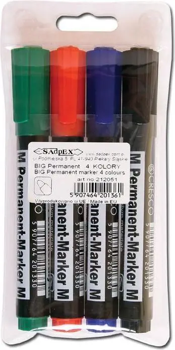 Set markerash permanent Cresco M, 4 ngjyra, majë e rrumbullakët