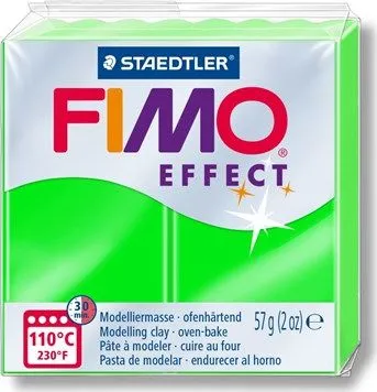 Masë plastike termo-ngjitëse Fimo, 57 g, jeshile neon - 1