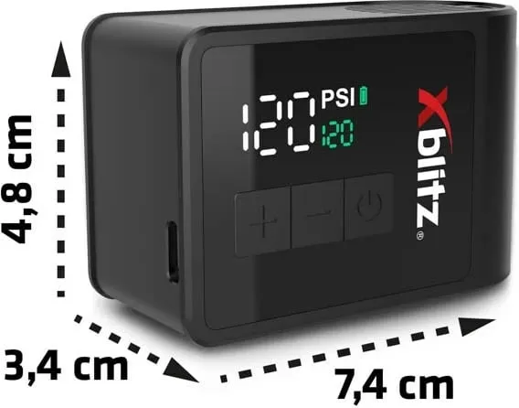Pompa elektrike portative Xblitz Iway, 150 PSI, bateri 6000 mAh, e zezë - 3