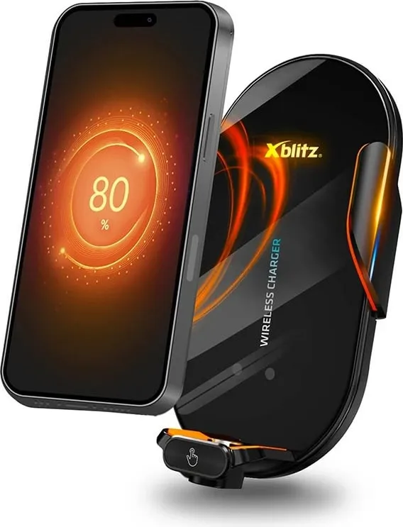 Mbajtës automatik Xblitz FX3 EXCLUSIVE për celular/tablet, me karikim wireless, i zi - 1