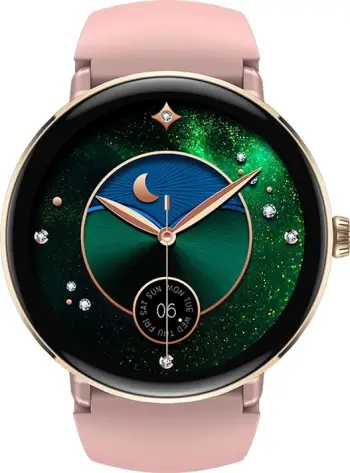 Smartwatch Zeblaze Lily 2, AMOLED 1.2", IP68, për femra, Rozë, set me dy rripa
