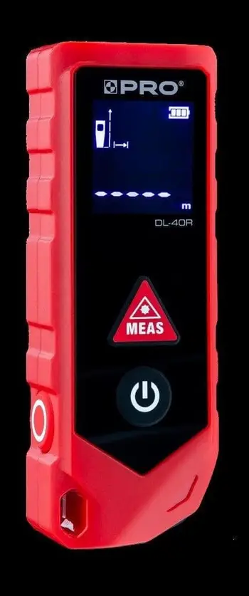 Matës distance me lazer PRO DL-40R, 40 m, me rrotë matëse, i kuq