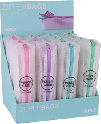 Kuti lapsash Apli Pencil Case Zipper, EVA, mbyllje me zinxhir, ngjyra miks