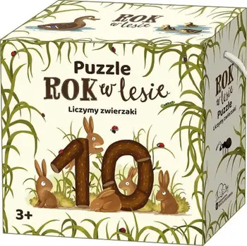 Puzzle edukative Nasza Księgarnia A Year in the Forest We Count Animals, mësimi i numrave 1 10, për fëmijë