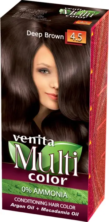 Ngjyrë flokësh Venita Ammonia Free Multi Color 4.5, pa amoniak, kafe e errët