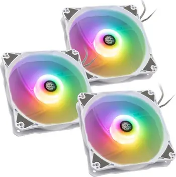 Ventilatorë PC Bitspower Notos 120, 3 copë, RGB, me hub, të bardhë
