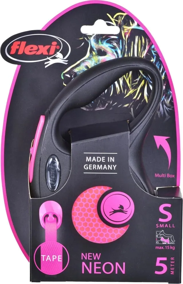 Litar automatik për qen Flexi, S, 5m, rozë - 4
