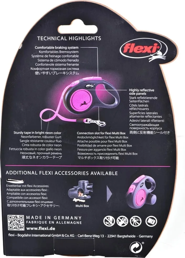 Litar automatik për qen Flexi, S, 5m, rozë - 5