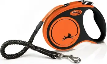 Leash automatike për qen Flexi Xtreme M, shirit 5 m, deri 35 kg, portokalli