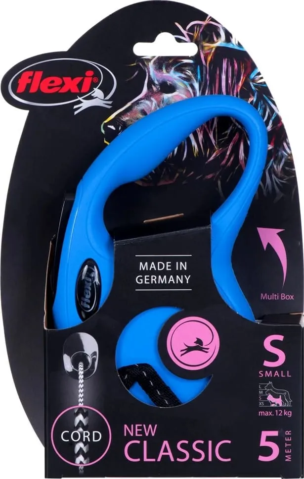 Rrip për qen Flexi Classic, S, 5 m, i kaltër - 5