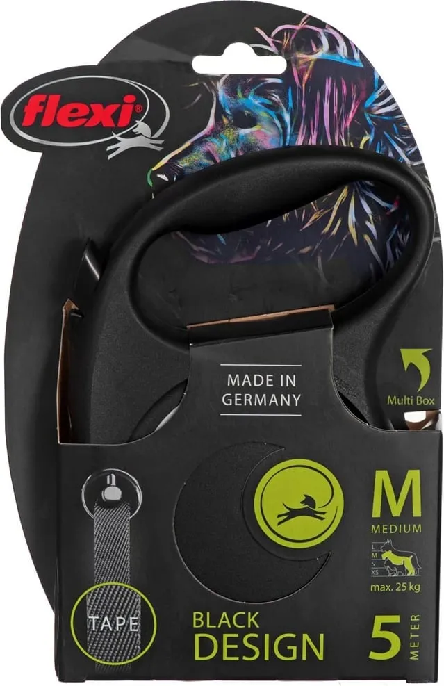 Rrip për qen Flexi Automatic, 5m, i zi - 9