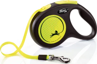 Rrip Flexi Neon Tape, për qen, 5 m, i verdhë/zi - 1