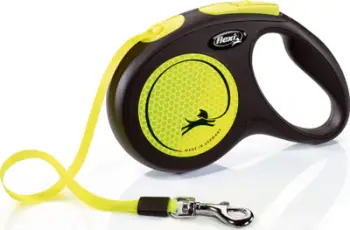 Rrip Flexi Neon Tape, për qen, 5 m, i verdhë/zi