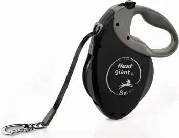 Litar automatik për qen Flexi Giant Tape Black Edition, 8 m, i zi