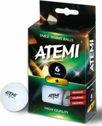 Toptha pingpongu Atemi PP116E, set 6 copë, portokalli