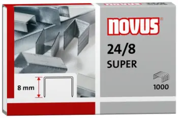 Kapëse metali Novus për stapler, 24/8, 1000 copë