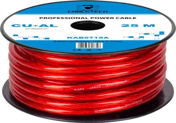 Kabllo audio për veturë PeiYing Car Cable 10Ga, 25m, CU+AL, i kuq