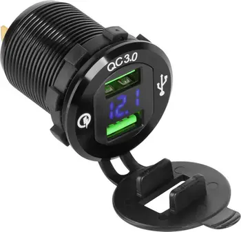 Karikues për veturë PeiYing, 2 x USB - A 3A, i zi