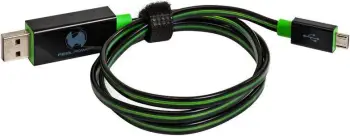Kabllo Realpower USB-A - microUSB, 0.75m, e gjelbër/ e zezë