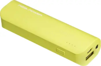 Powerbank Realpower PB-2600, 2600mAh, i verdhë