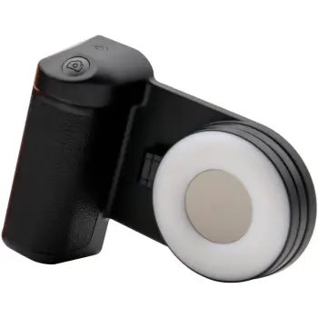 Mbajtës selfie Realpower MagFree, 4800mAh, dritë LED, i zi/i bardhë