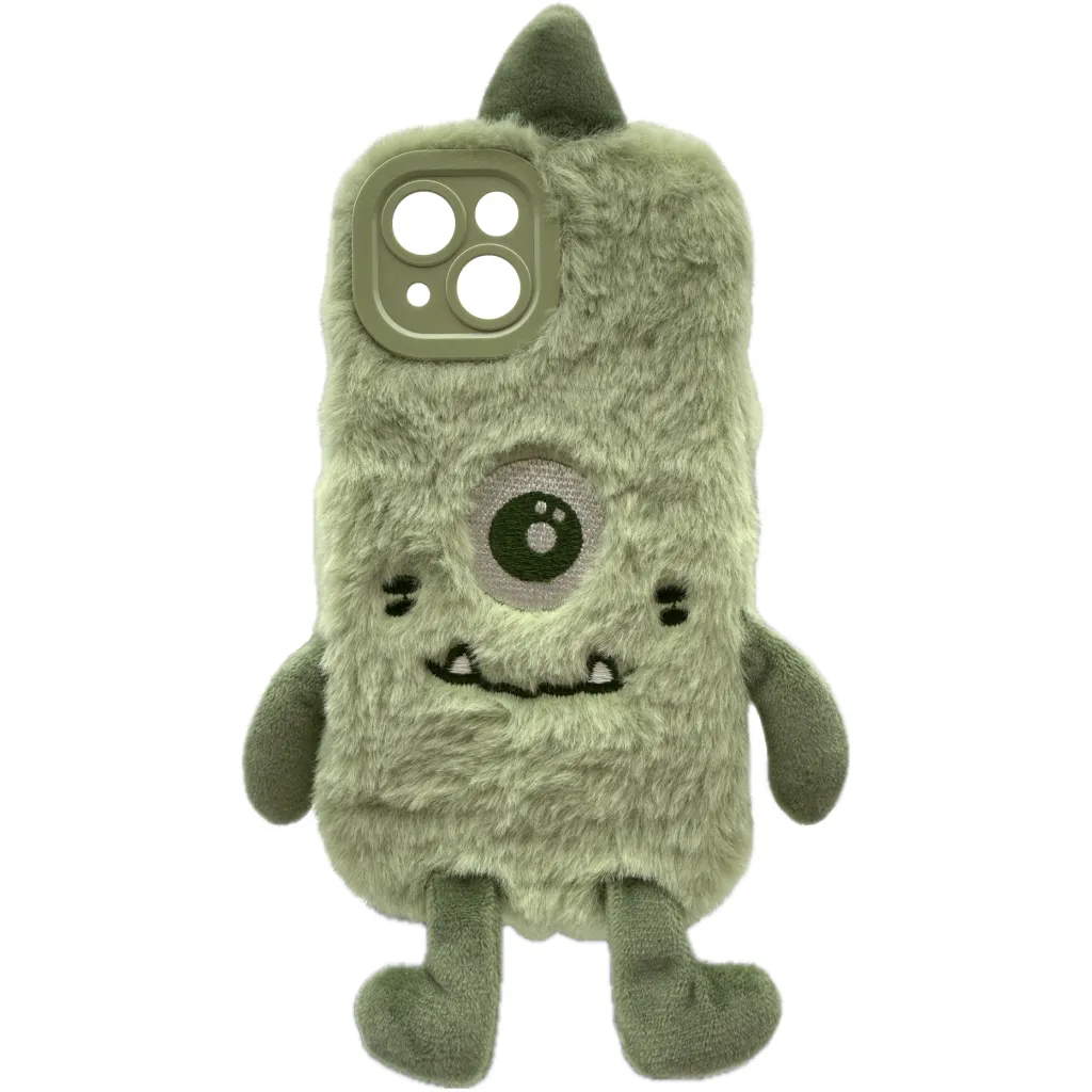 Aksesorë për telefon RealPower / Flauschi 1 / Soft Plush Case / iPhone 15 – Gjelbër - 1