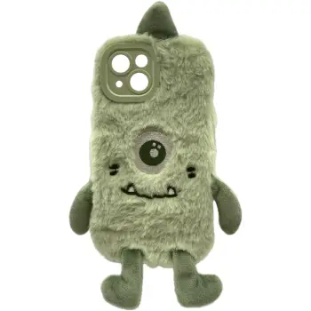 Aksesorë për telefon RealPower / Flauschi 1 / Soft Plush Case / iPhone 15 – Gjelbër