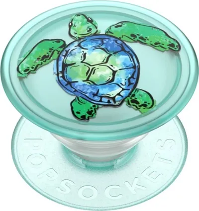 Mbajtëse telefoni Popsockets PopGrip Swappable Tortuga, universale, e gjelbër - 1