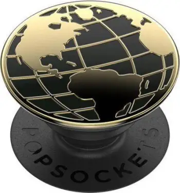 Mbajtëse për celular PopSockets Enamel Globe Trotter 804073, e artë/e zezë