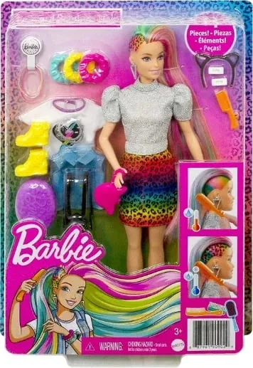 Set lodër barbie per vajza leopard rainbow hair - 1