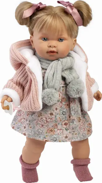 Kukull Llorens Alexa Crying Doll, 42 cm, me zë, multingjyrëshe