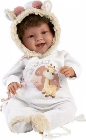 Kukull bebe Llorens Tala, 44 cm, që qesh, multingjyrëshe