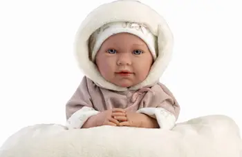 Kukull bebe Llorens Lala, 42 cm, me zë dhe qarje, rozë