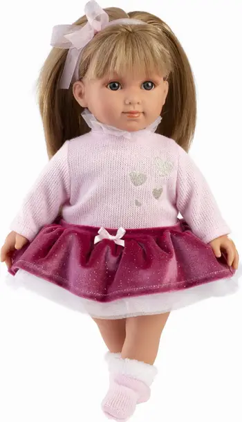 Kukull Llorens Elena, 35 cm, set veshjesh, shumëngjyrëshe