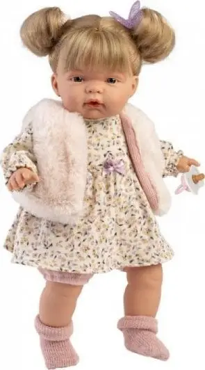 Kukull Llorens Joelle, me zë të qarit, 38 cm, shumëngjyrëshe