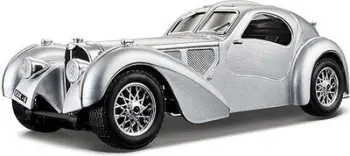 Makinë lodër Bburago Bugatti Atlantic 1936, 1:24, e argjendtë