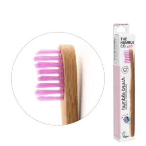 Brushë për fëmijë (2-8 vjet) The Humble Co., bambu, me fije shumë të buta, vjollcë