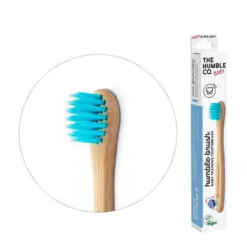 Brushë për bebe (6 muaj-2 vjet) The Humble Co., bambu, me fije shumë të buta, kaltër