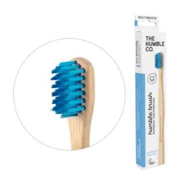 Brushë për të rritur The Humble Co., bambu, me fije shumë të buta (sensitive), kaltër