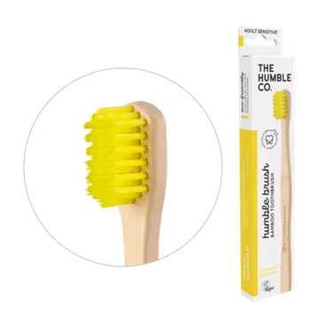 Brushë për të rritur The Humble Co., bambu, me fije shumë të buta (sensitive), verdhë