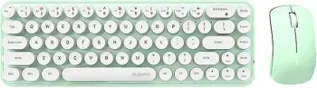 Set tastierë + maus wireless MOFII Bean 2.4G, SMK-676367A WG, bardhë-jeshile