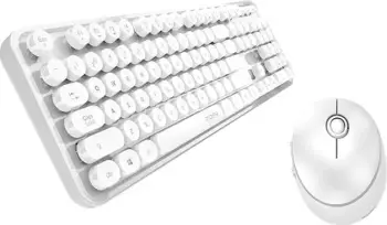 Set tastierë + maus MOFII Sweet 2.4G, pa tela, Membranë, 104 taste, 1600 DPI, Bardhë/Argjend
